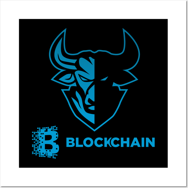 Blockchain coin Crypto coin Crytopcurrency Wall Art by JayD World